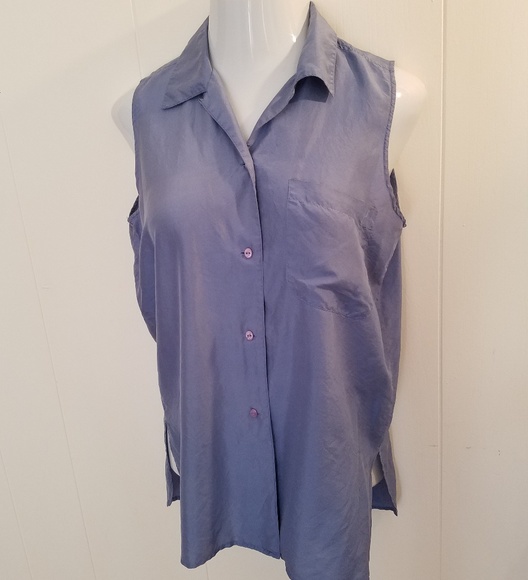 The Limited Tops - SOLD - 100% Silk Sleeveless Shirt